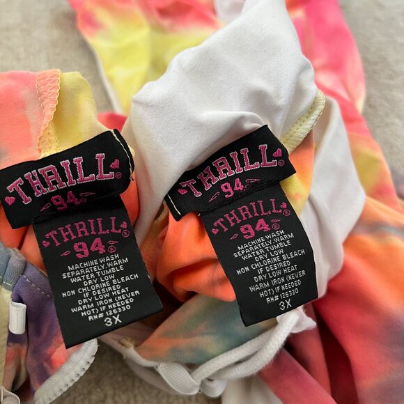 3 for $6 Thrill 94 Lace Up Hoodie Joggers Athleisure Tie Dye Pants Set 3X - Picture 2 of 12